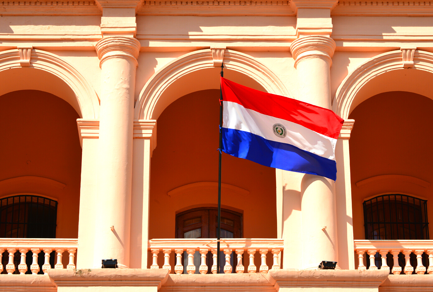 Asunción, Paraguay: flag of Paraguay at the Cabildo