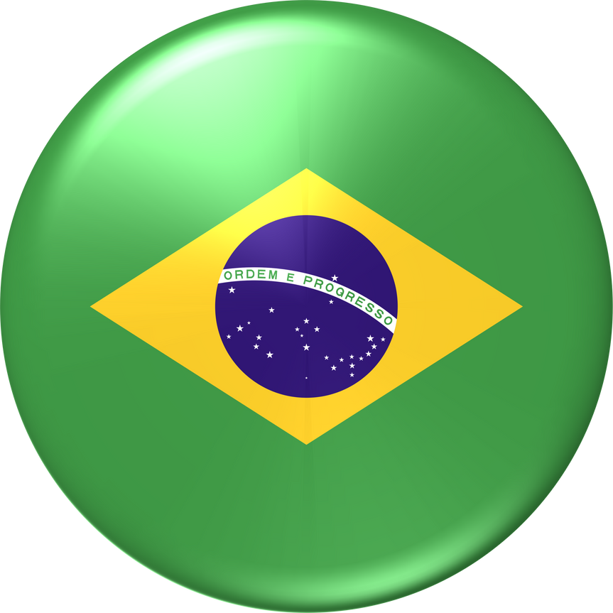 Brazil flag 3D rendering circle glossy